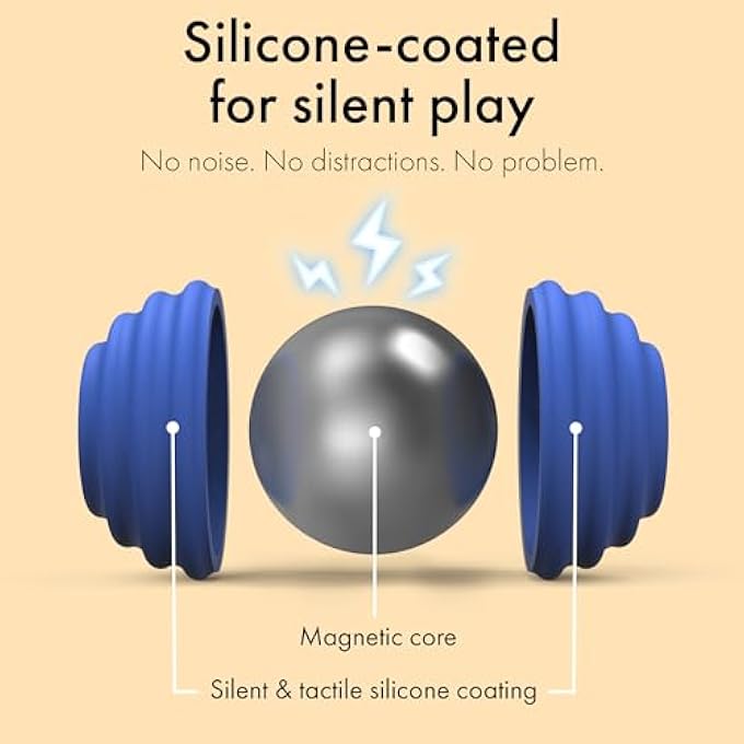 ONO Signets Silicone Magnetic Balls with Textured Dimples, Bumps, and Waves | Fun to Play with Fidget Toy for Adults | Help Relieve Stress, Anxiety, Tension (Sapphire, Set of 8) - Image 5