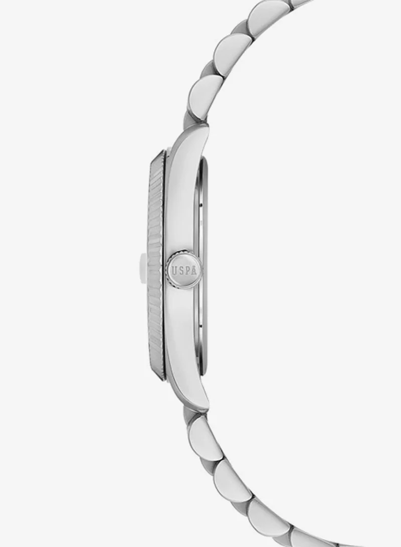 U.S. Polo Assn. New Stainless Steel Bracelet Quartz Analog Watch for Women, 32mm