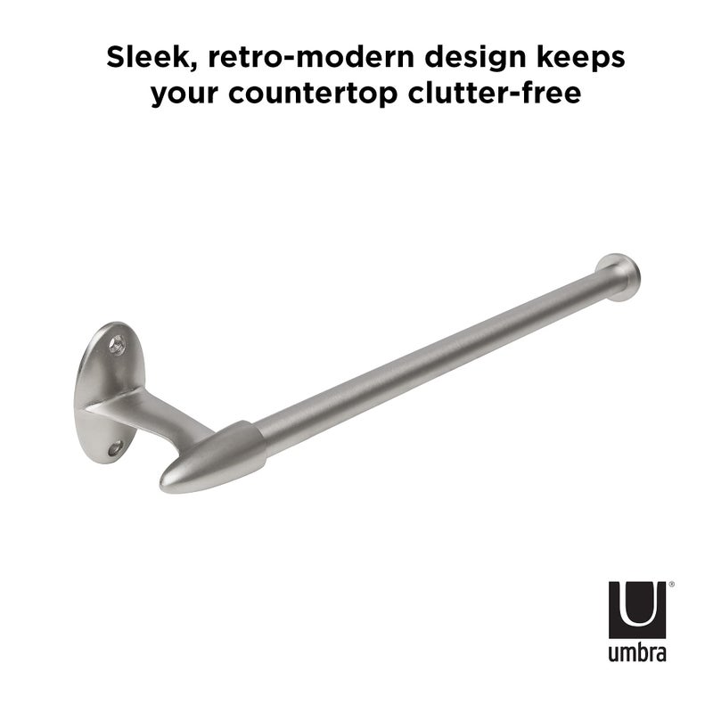 Umbra Stream Metal Wall Mount Paper Towel Holder â€“ Sleek Paper Towel Holder Great for The Kitchen, Nickel - Image 5
