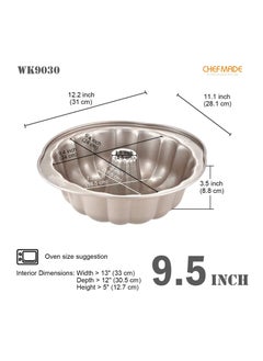 chefmade Tube Cake Pan 9.5 Inch Non Stick Pumpkin Shaped Tube Pan  - Image 2