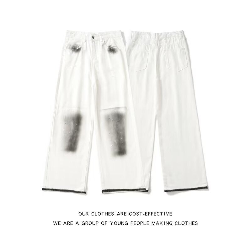 Unisex Classic Denim Jeans Loose Fit Daily Outdoor Wear - Image 1