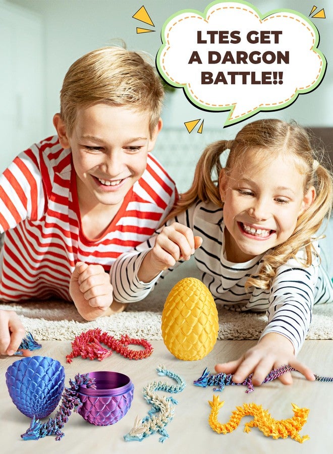 Cessfle 【2025 Updated】 12" 3D Printed Dragon Egg, Articulated Crystal 3D Printed Dragons, Cool Animals Dragon Toys Gifts for 5-7 4-6 8-12 Year Old Boys Kid Teen Adult, 3-d Printed Fidget Dragons - Image 2