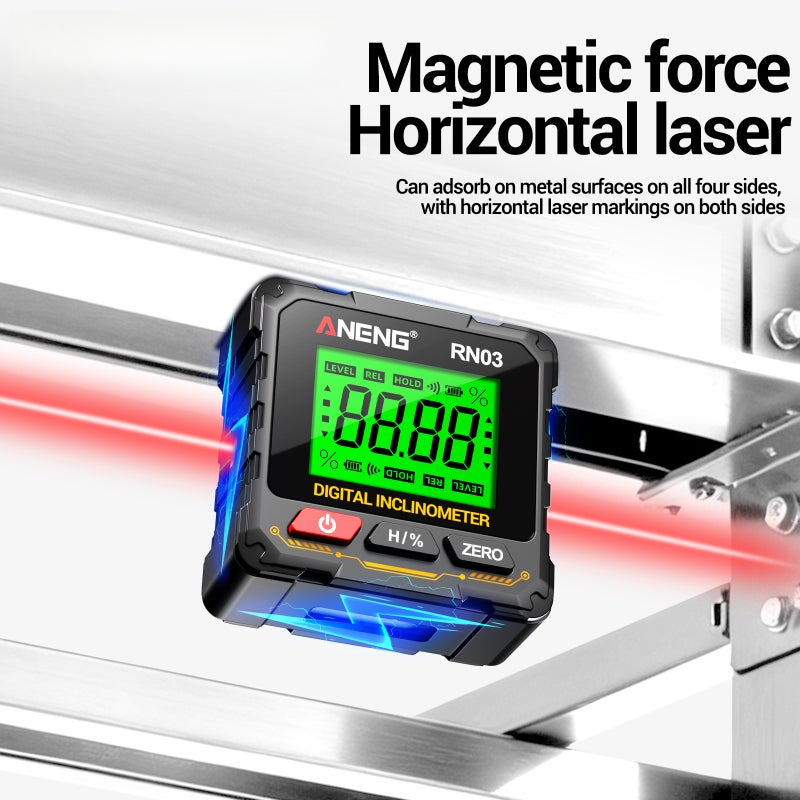 Digital Angle Finder: 2-Hour Type-C Charge, Backlit LCD Display, Strong Magnets - Dual-Mode Laser & Digital Measurement, Portable Compact Design for Hands-Free Angle Measuring In Dark Or Bright Spaces - Image 5