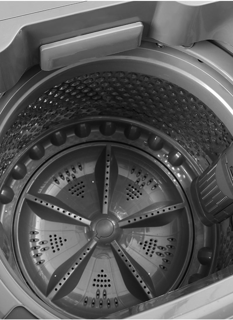 White Point White Point washing machine, top automatic, 13 kg, shabah, digital touch graphic screen - diamond drum drum - hydraulic glass door - anti-rust galvanized sheet body in dark silver color  - Image 4