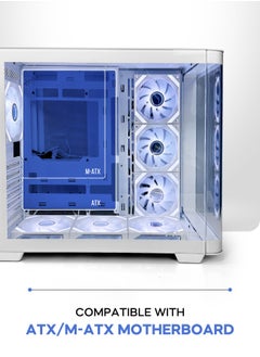 Tortox Tortox Curvo Gaming PC Case ATX/M-ATX/ITX Gaming PC Case with 7 * 120mm ARGB PWM Case Fans, 360MM Radiator Support, Type-C USB Port, 3*SSD Slot Gaming Case  - Image 3
