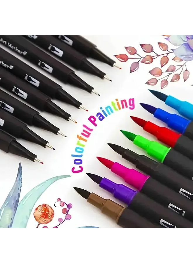 24 Color Double Ended Watercolor Pens Brush and Marker Tips for Painting Sketching Crafts - Image 5