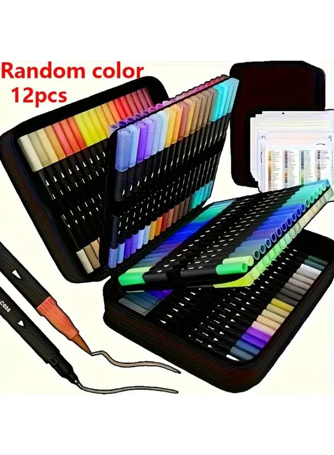 24 Color Double Ended Watercolor Pens Brush and Marker Tips for Painting Sketching Crafts - Image 2