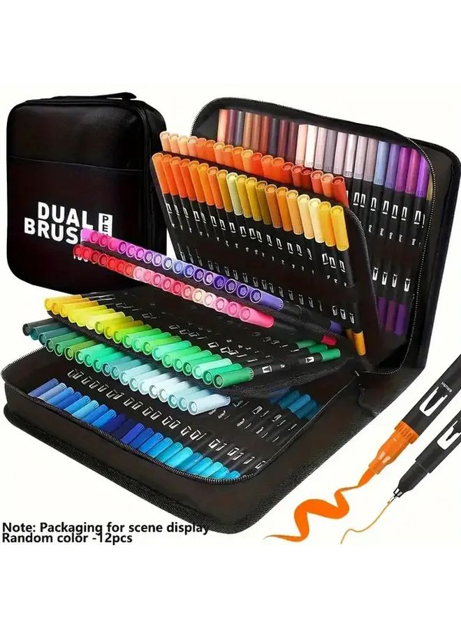 24 Color Double Ended Watercolor Pens Brush and Marker Tips for Painting Sketching Crafts - Image 1