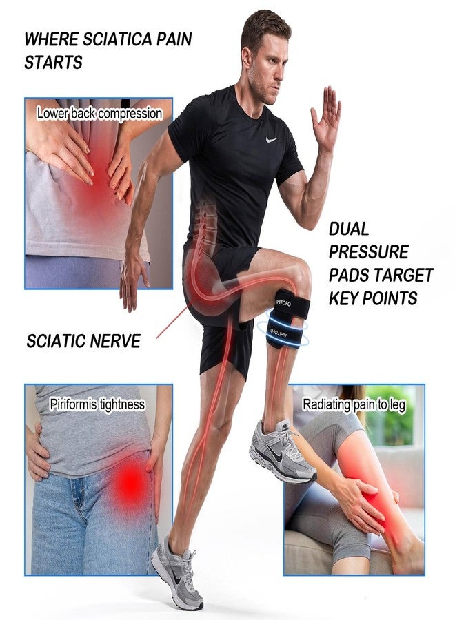 AMITOFO Sciatica Pain Relief Devices Brace, Adjustable Compression Wrap for Leg Pain from Sciatica, with Dual Pressure Pads Support(One Size, Black) - Image 3