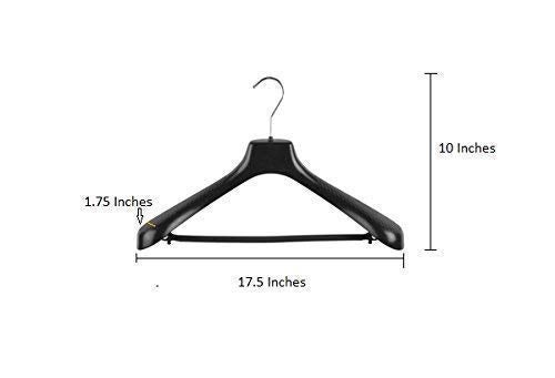 Vrct Pack of 12 Heavy Duty Black Plastic Hanger with Extra Wide Shoulder for Hanging Suit, Heavy Coat, Dress and Jackets, with Anti Rust Hooks Random Coloer - Image 2