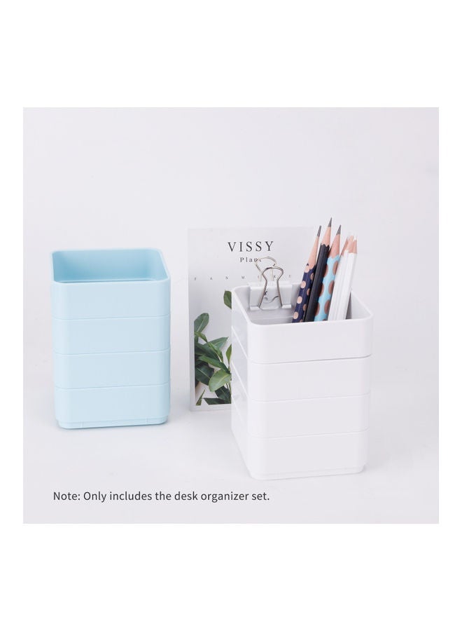 NIBEMINENT 3-in-2 USB Charging Station Pen Holder Storage Box White - Image 4