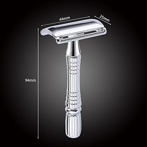 BAILI Classic 3-Piece Double Edge Safety Razor Wet Shaving for Men Women with Platinum Blade and Mirrored Travel Case BD176 - Image 4