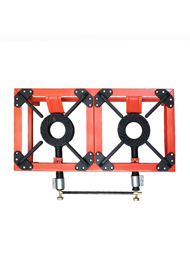Majestic Heavy-Duty Cast Iron Double Burner Stove 76.5X38.5X23 Cm, Red, Durable And Portable For Powerful Home Or Outdoor Cooking - Image 2