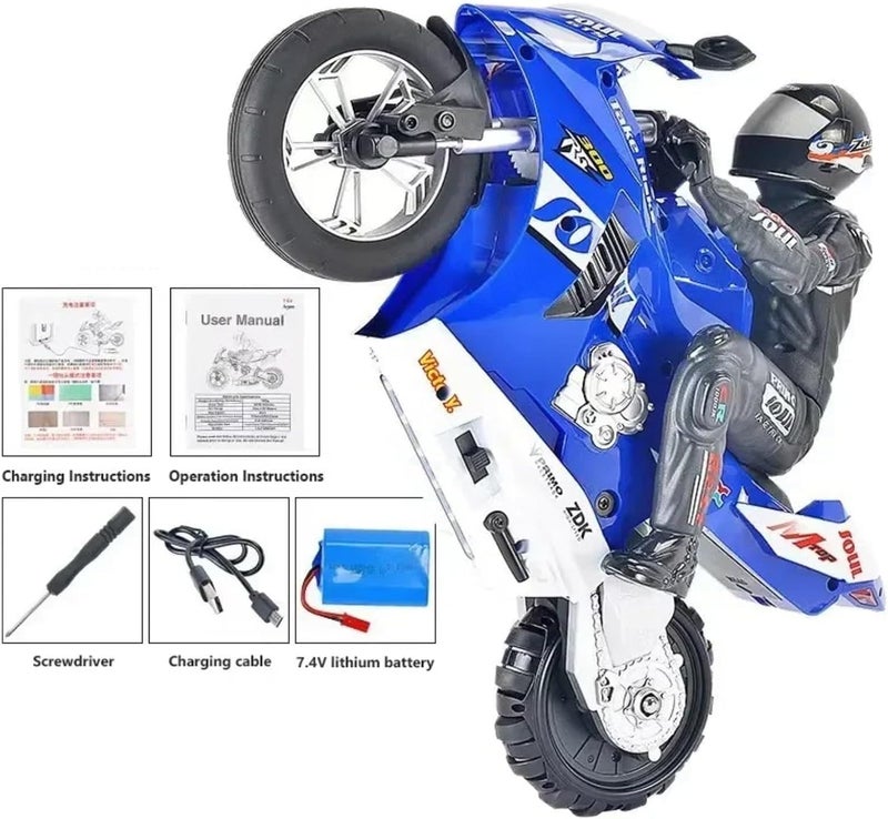 Samtop Remote Control Stunt Motorcycle – 20km/h High-Speed Drift & Rotation, Off-Road One-Wheel RC Bike – Electric Toy Gift for Kids & Adults - Image 4