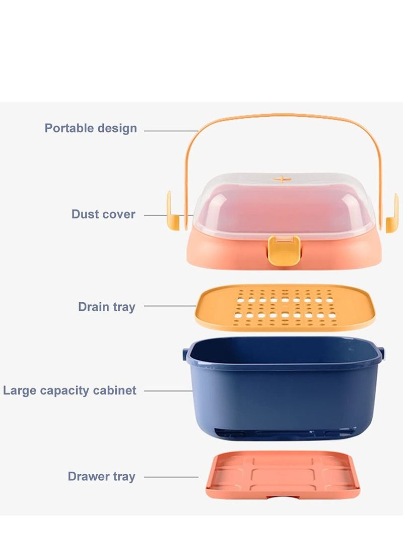 Arabest Baby Bottle Drying Rack Container with Drainer, Portable Nursing Cutlery Box Container with Cover, Bottle Holder for Baby and Toddler, Portable Kitchen Cabinet Organizer, Easy to Clean Drainer  - Image 5
