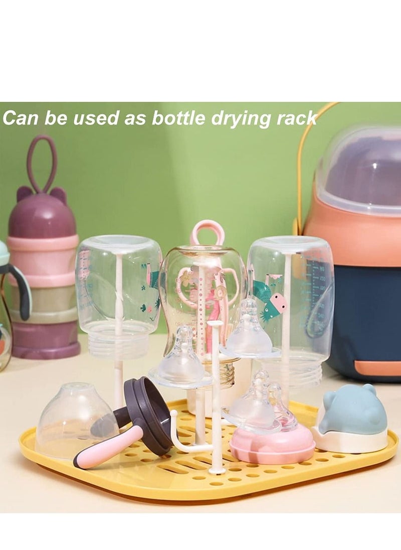 Arabest - Baby Bottle Drying Rack Container with Drainer, Portable Nursing Cutlery Box Container with Cover, Bottle Holder for Baby and Toddler, Portable Kitchen Cabinet Organizer, Easy to Clean Drainer - Image 1
