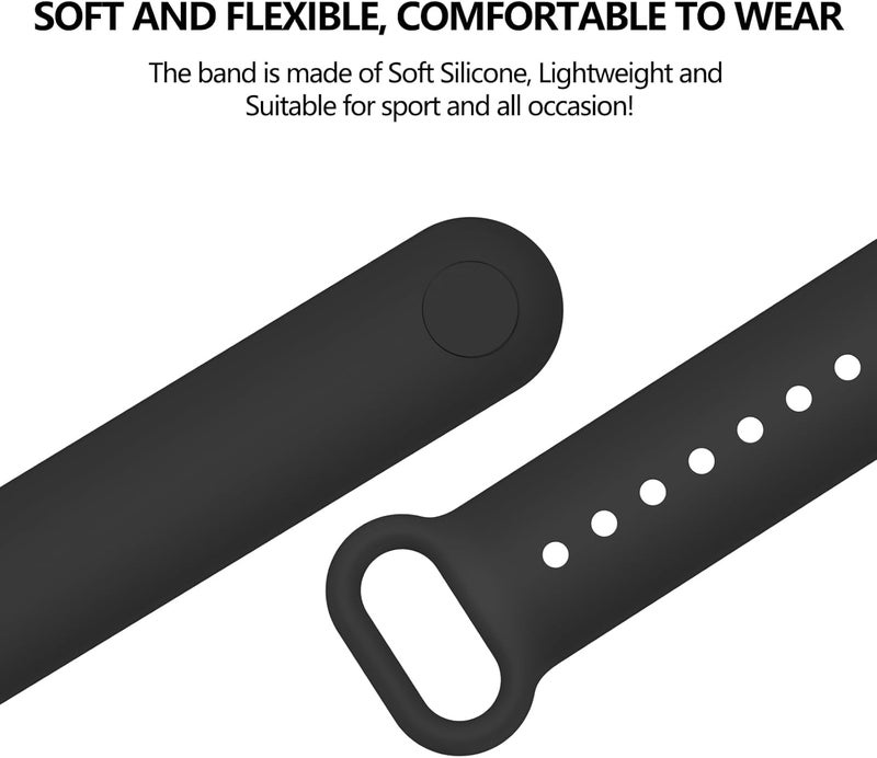 Demark Individual group scene compatible 3 Pack Sport Straps for Xiaomi Mi Band 10/9/8, Soft Silicone Replacement Bands for Mi Band 10 & Mi Band 9& Band 8 Fitness Tracker All condition resistant crafted quality - Image 2