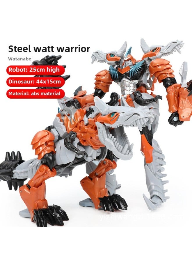 Transfiguration Robot Toy Alloy Version King Kong Super-large Hand-made 4-6 Years Old Boy Cartoon Car Puzzle Model-color:Steel Cable Tyrannosaurus Rex--