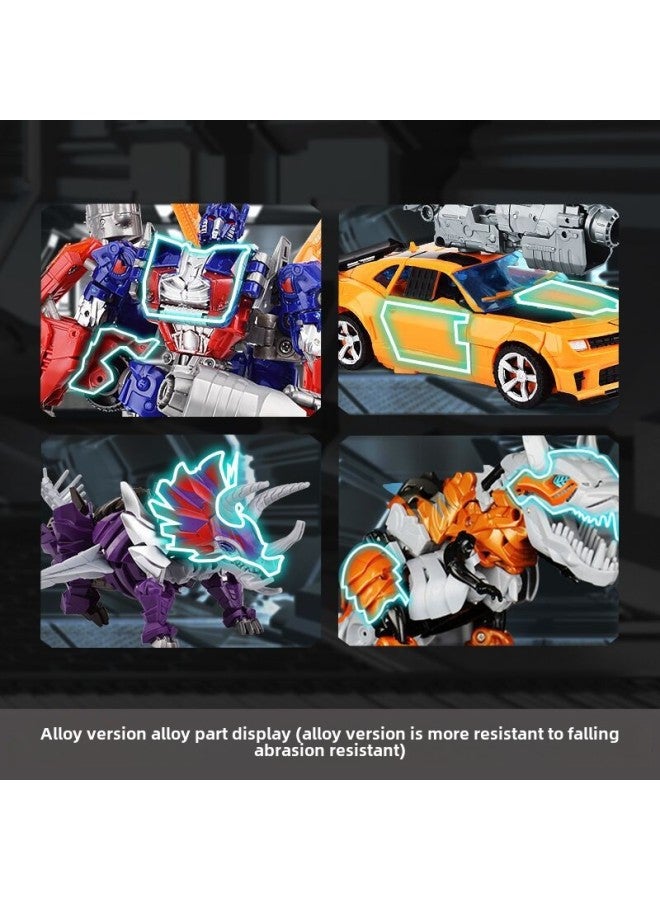 Transfiguration Robot Toy Alloy Version King Kong Super-large Hand-made 4-6 Years Old Boy Cartoon Car Puzzle Model-color:Steel Cable Tyrannosaurus Rex--