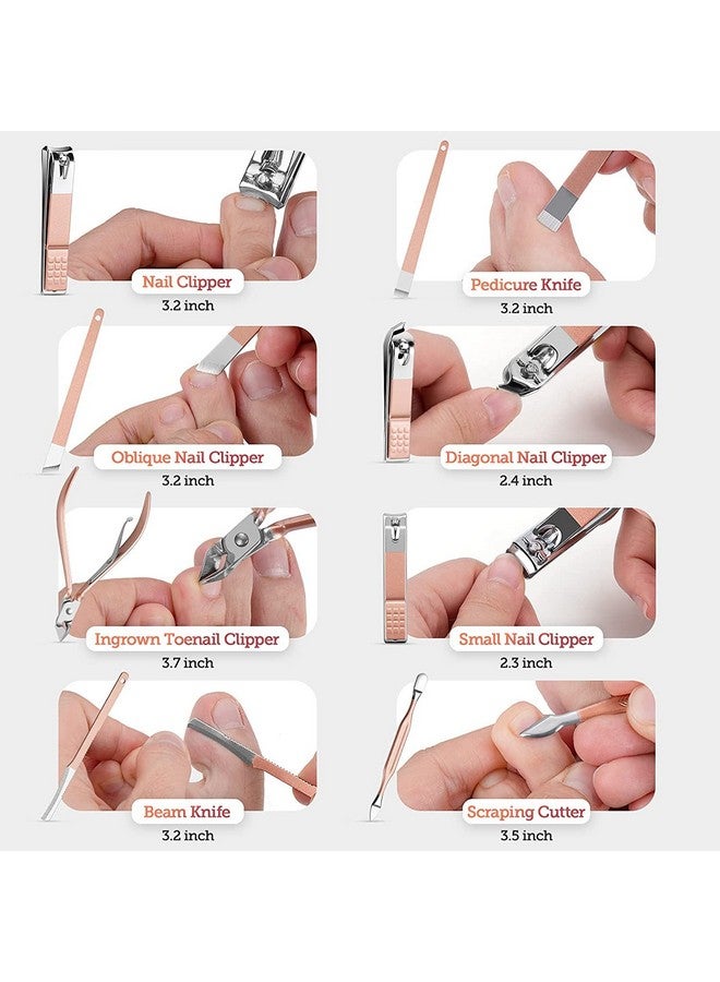 Wazdorf 18 In 1 Stainless Steel Professional Manicure Set Nail Cutter For Women Nail Scissors Luxury Grooming Kit Manicure Pedicure Kit For Women Nail Acne Remover Needle (18 In 1) - Image 4