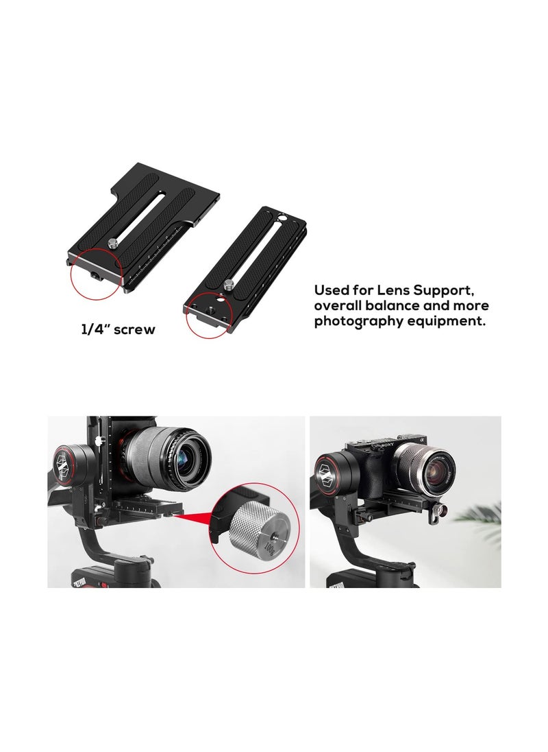 Generic - Aluminum L Bracket Vertical Horizontal Switching Quick Release Plate for DJI Ronin RS2 RSC2 for Zhiyun Weebill-S Gimbal Stabilizer Tripod Monopod and SLRs - Image 1