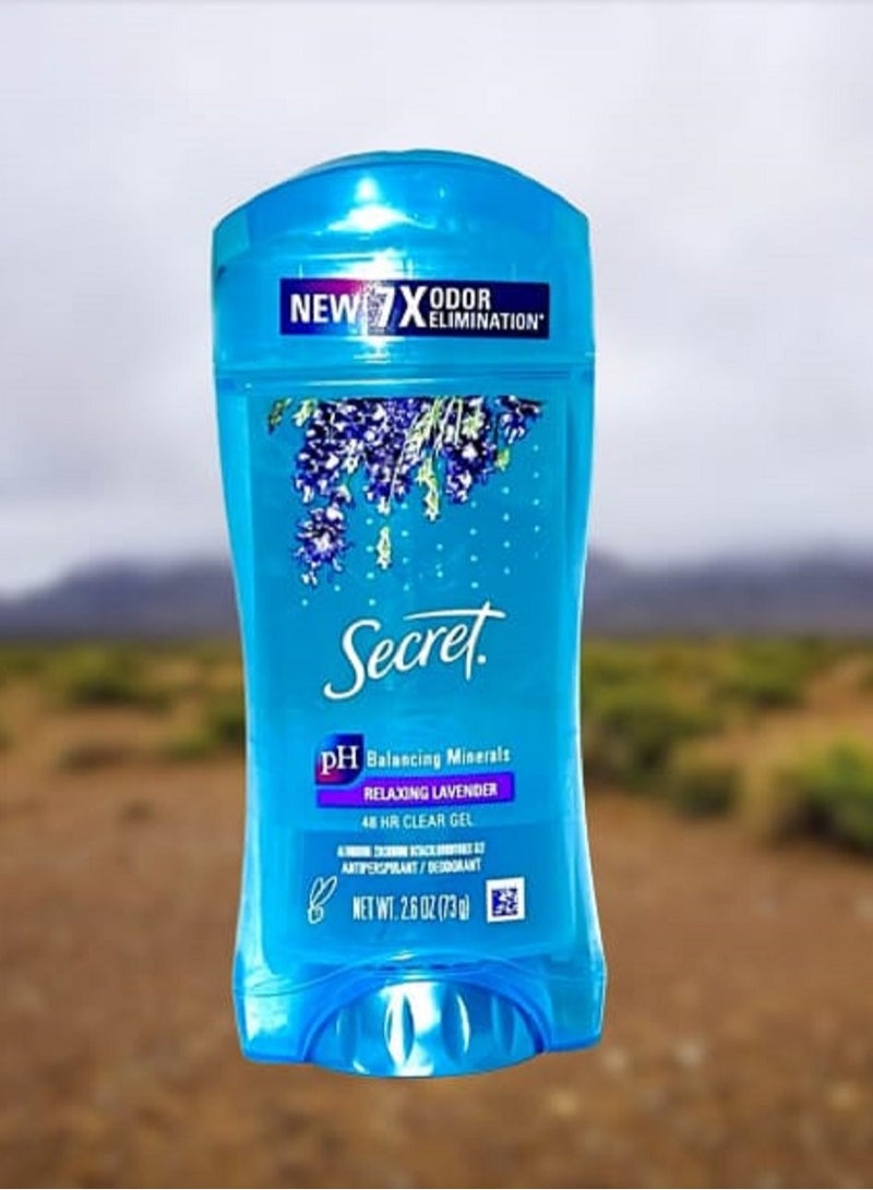 Secret Pack Of 3 Secret 48 Hour Clear Gel Antiperspirant / Deodorant Relaxing Lavender 2.6 oz 73g x 3 - Image 3