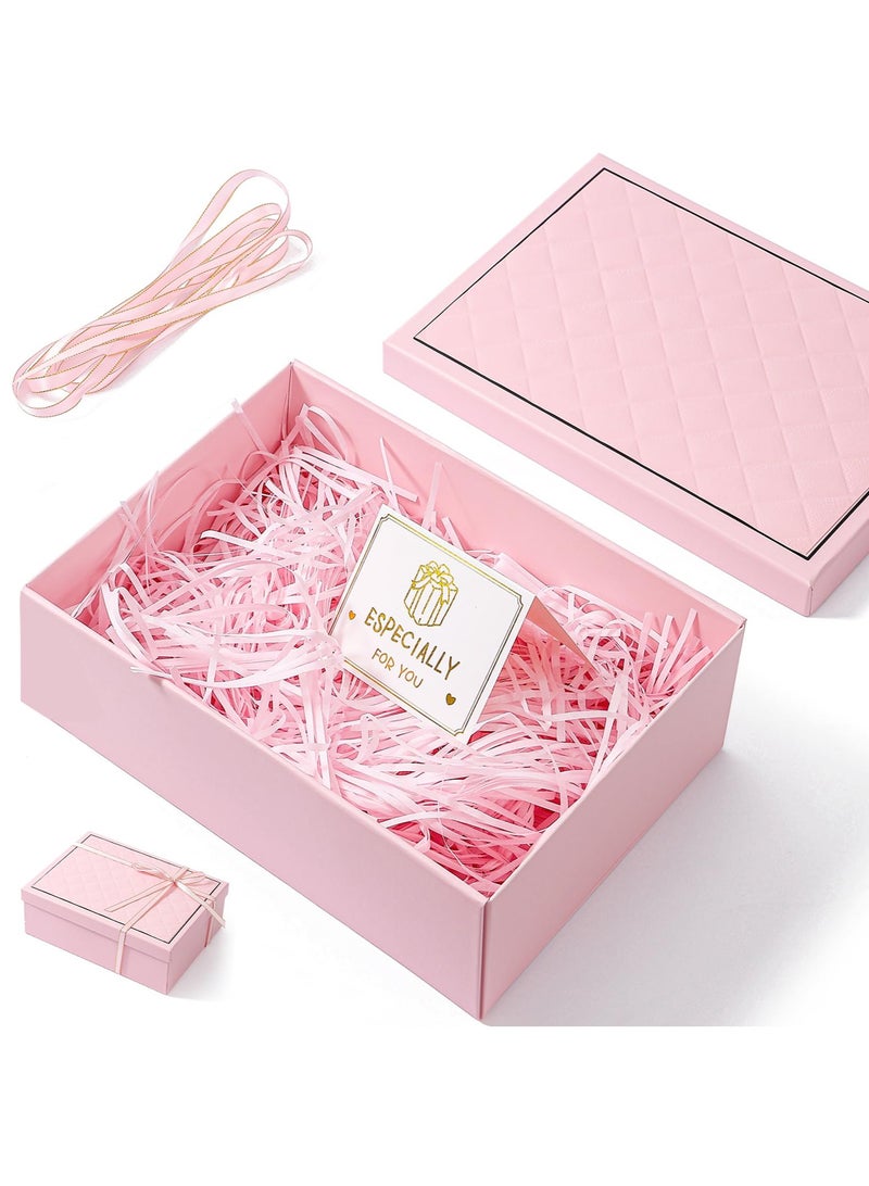 Pink Gift Box With Gift Bag 25x18x8.5 cm Large luxury Gift box Graduation Gift Pink Gift Boxes Magnetic Closure with Ribbon with Foldable Lid boxes for Women Wedding bridal Gifts Birthday Wedding Gifts Packaging - Image 2