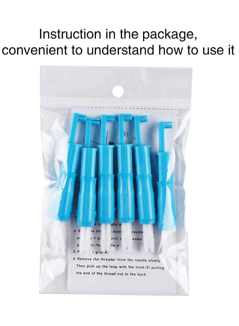 Sewing Needle Inserter,6 Pieces Automatic Threader Quick Tool for Machine (Blue and White) - Image 2