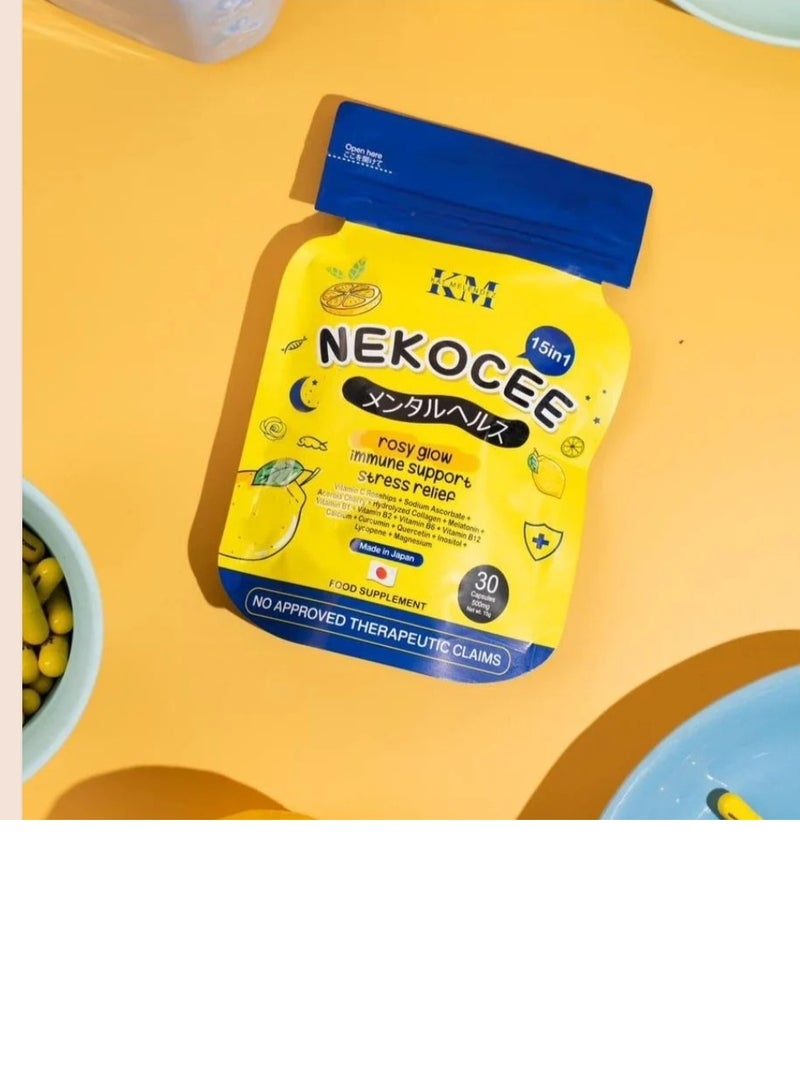 KM Nekocee 15in1 Rosy Glow 30 Capsules 