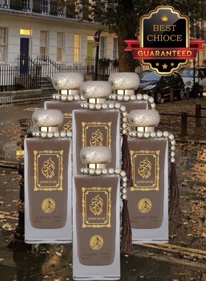 ALFAKHR 6 Pieces Ameri Musk Perfume 100ML - Image 1