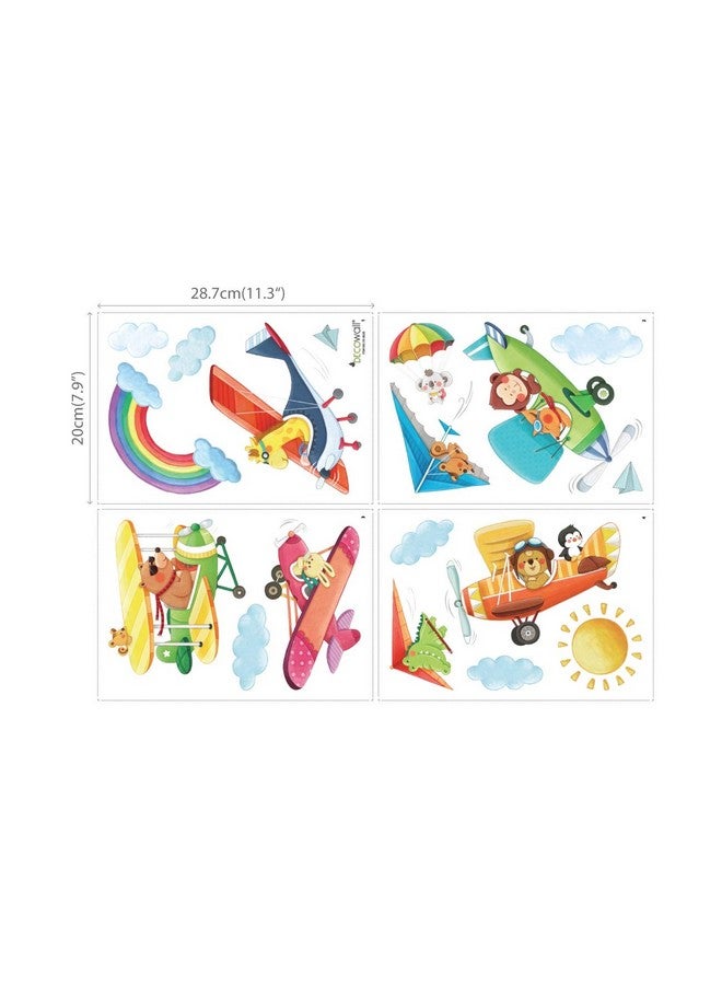 DECOWALL DS-8026 Animal Airplanes Kids Wall Stickers Wall Decals Peel and Stick Removable Wall Stickers for Kids Nursery Bedroom Living Room (Small) d?cor - Image 5