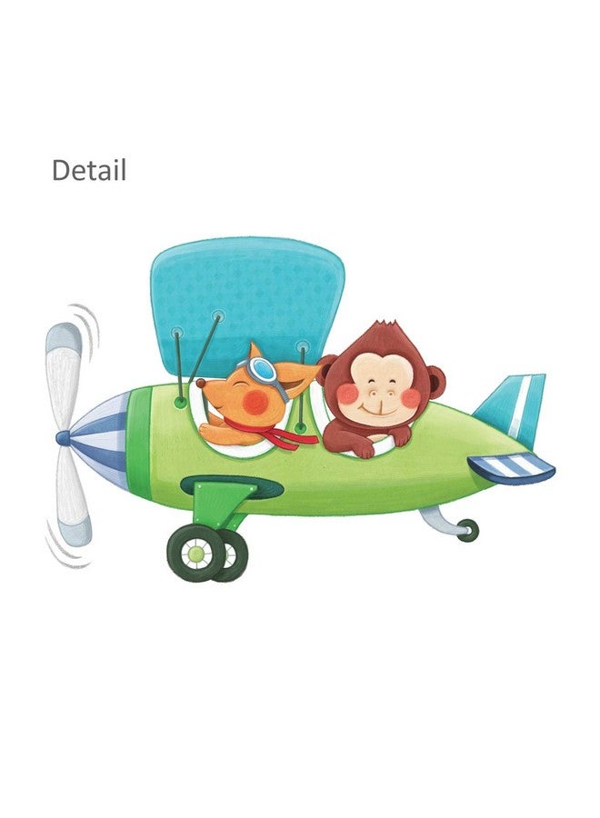 DECOWALL DS-8026 Animal Airplanes Kids Wall Stickers Wall Decals Peel and Stick Removable Wall Stickers for Kids Nursery Bedroom Living Room (Small) d?cor - Image 4
