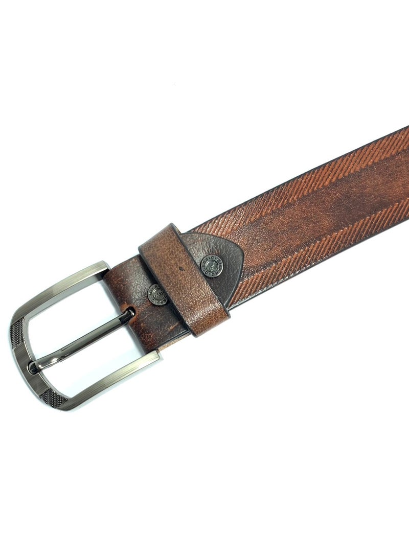 Classic Milano Classic Milano Genuine Leather Belt Men Casual Belt for men Mens belt 40MM 14903 (Tan) by Milano Leather  - Image 3