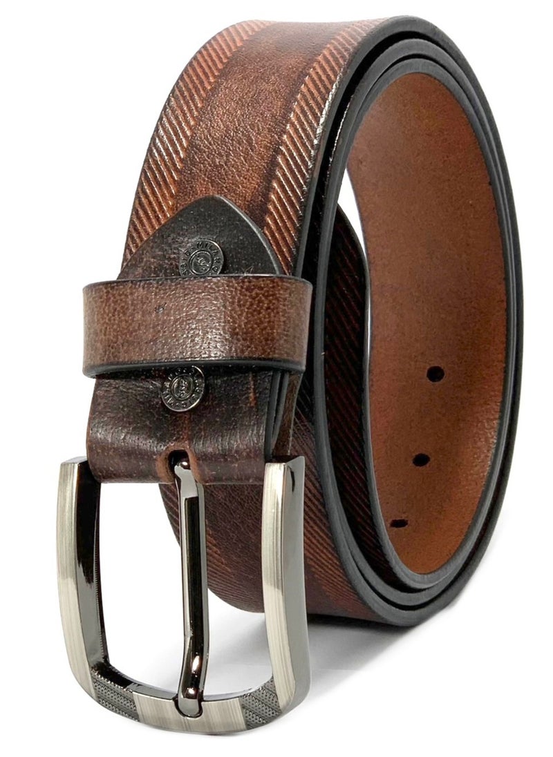 Classic Milano Classic Milano Genuine Leather Belt Men Casual Belt for men Mens belt 40MM 14903 (Tan) by Milano Leather  - Image 4