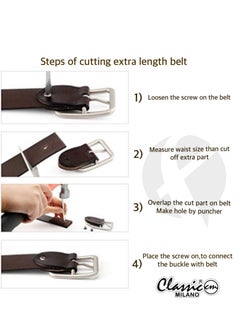 Classic Milano Classic Milano Genuine Leather Belt Men Casual Belt for men Mens belt 40MM 14903 (Tan) by Milano Leather  - Image 5
