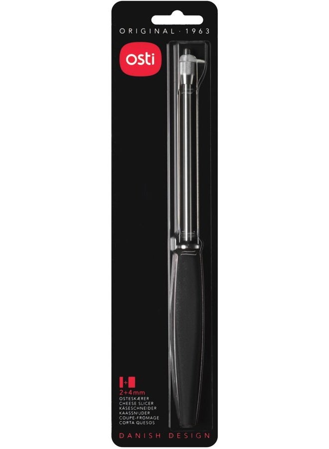 OSTI Linden Sweden Osti Cheese Cutter - Double Stainless Steel Wire Design to Cut Thick or Thin Slices - Cheese Slicer with ABS Handle - 9¼” Length - Black - Image 3
