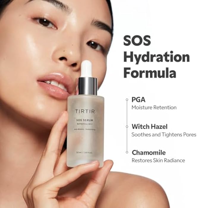 TIRTIR SOS Serum - Radiant Glow Boosting Face Serum - Plumping, Anti Aging, Hydrating - Visibly Smooth and Glowy Skin - Fragrance Free for All Skin Types, 1.69 fl.oz. - Image 5