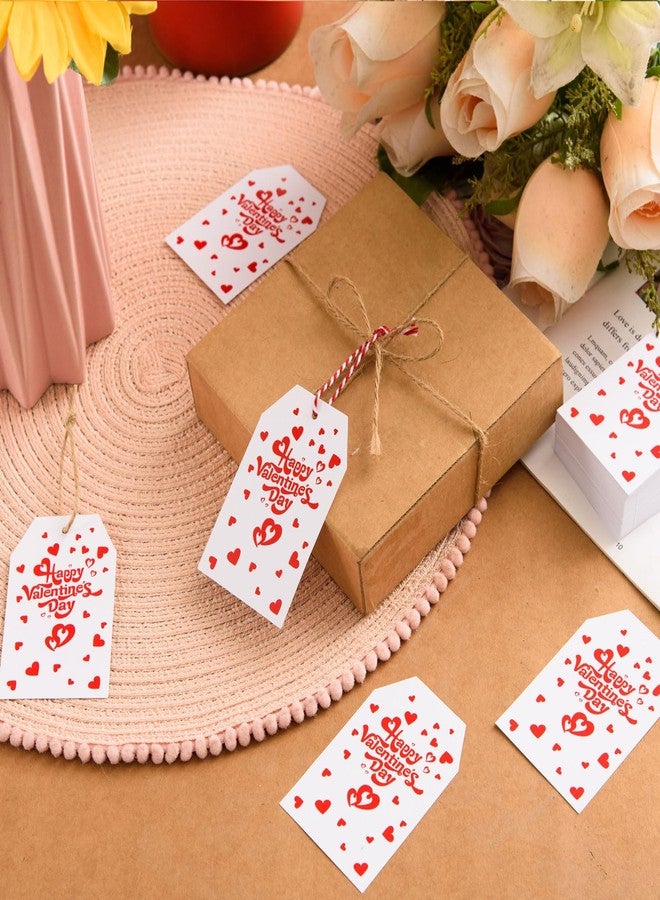 FOBSME 200 Pcs Red Valentine's Day Gift Tags with String 3.35x2.17 Inch Happy Valentine's Day Tags Paper Valentines Heart Hanging Tag for Gift Wrapping, Treat Bags, Party Decorations, DIY Crafts - Image 4