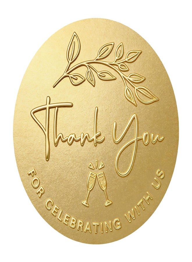 YYDESN 100PCS Thank You for Celebrating with Us Stickers, Gold Foil Labels for Wedding Party Favor Bags, Baby Shower Decorations, Dessert Treat Bags, Gift Wrapping & Envelope Seals 1.6 Inch (Gold) - Image 1