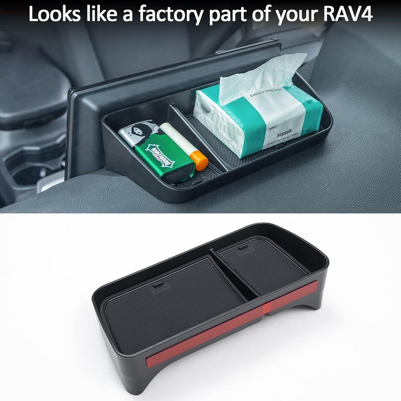 TOPINSTALL Dash Center Console Tray Compatible with 2019-2023 2024 Toyota Rav4 Accessories, Dashboard Storage Organizer Solid Plastic Tissue Sunglasses Holder (Not for New 10.5'' Multimedia Display) - Image 4