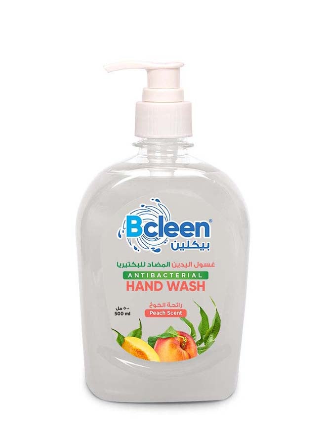 Bcleen Antibacterial Cream Hand Wash with Moisturizer & Glycerol, Peach, 500 ml