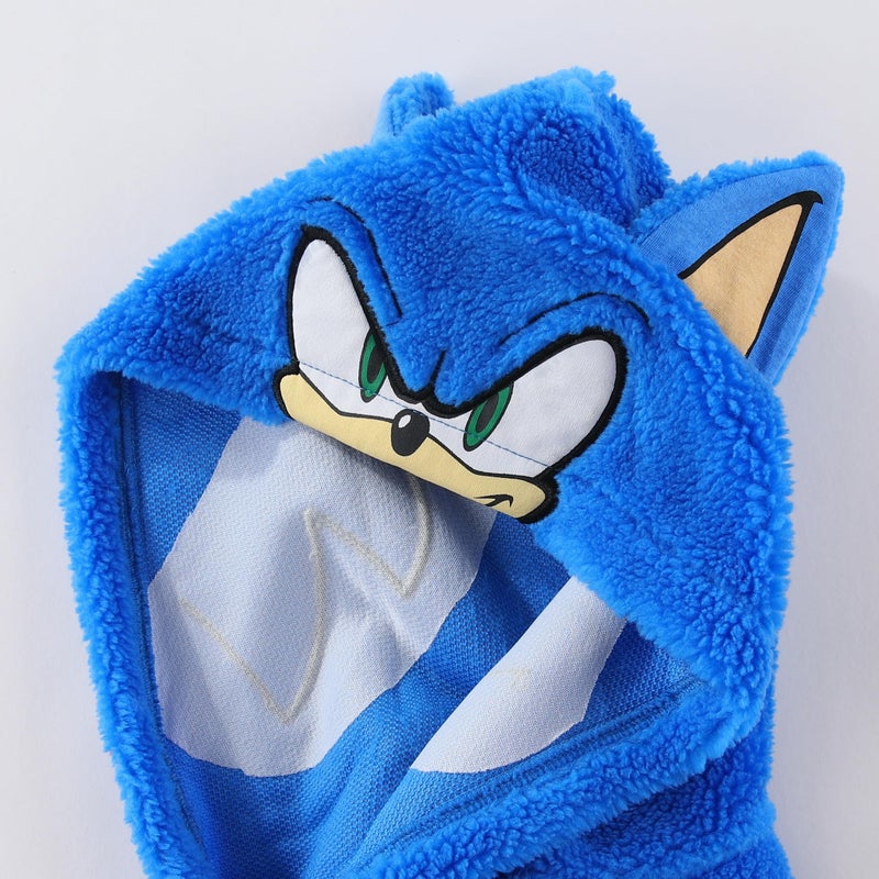 SEGA Sonic the Hedgehog Boys Zip Up Sherpa Hoodie with Ears for Big Kids Blue - Image 4