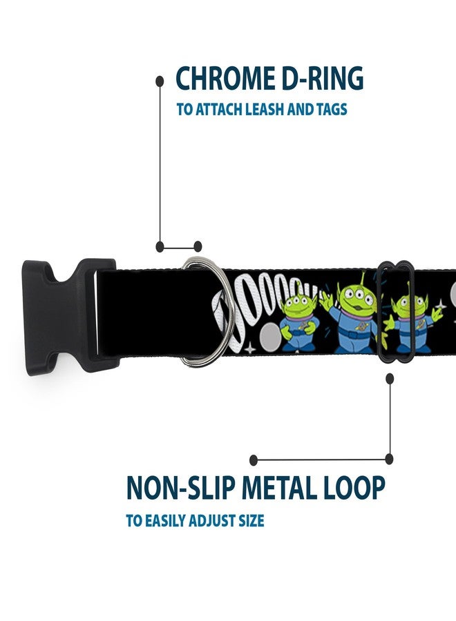 Buckle Down Disney Pet Collar, Dog Collar Plastic Buckle, Toy Story 3 Aliens Ooooohhh Black White Gray, 11 to 16.5 Inches 1.0 Inch Wide - Image 5