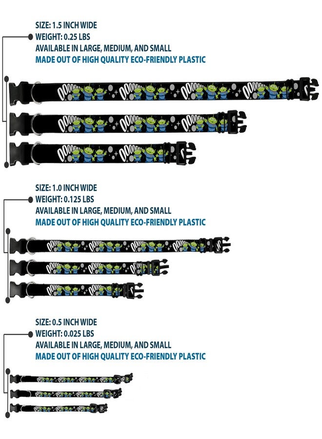 Buckle Down Disney Pet Collar, Dog Collar Plastic Buckle, Toy Story 3 Aliens Ooooohhh Black White Gray, 11 to 16.5 Inches 1.0 Inch Wide - Image 3