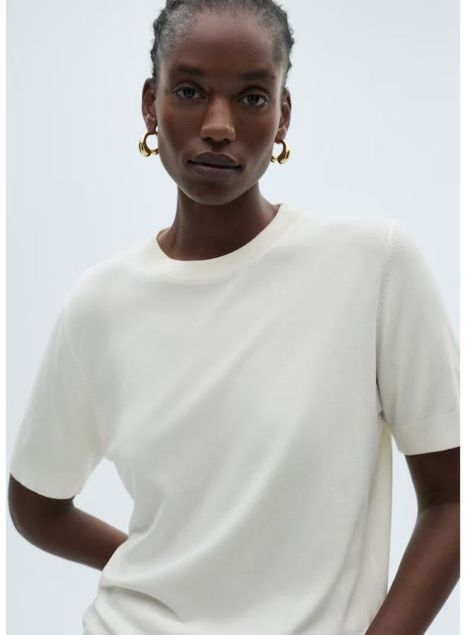 MANGO Short-Sleeved Fine-Knit Sweater  - Image 3