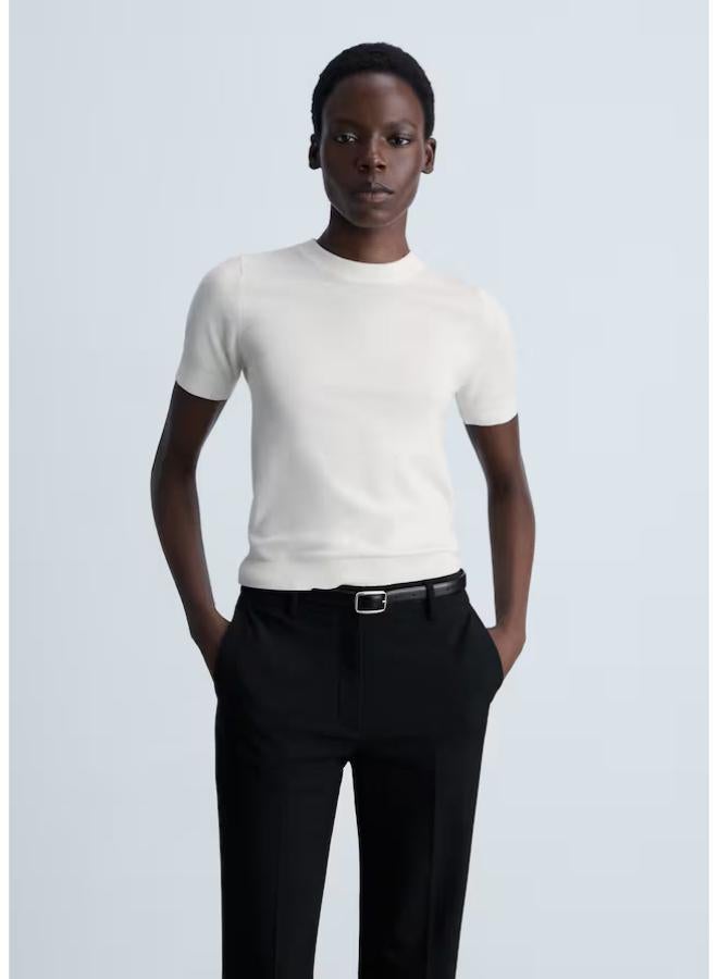 MANGO Short-Sleeved Fine-Knit Sweater  - Image 1