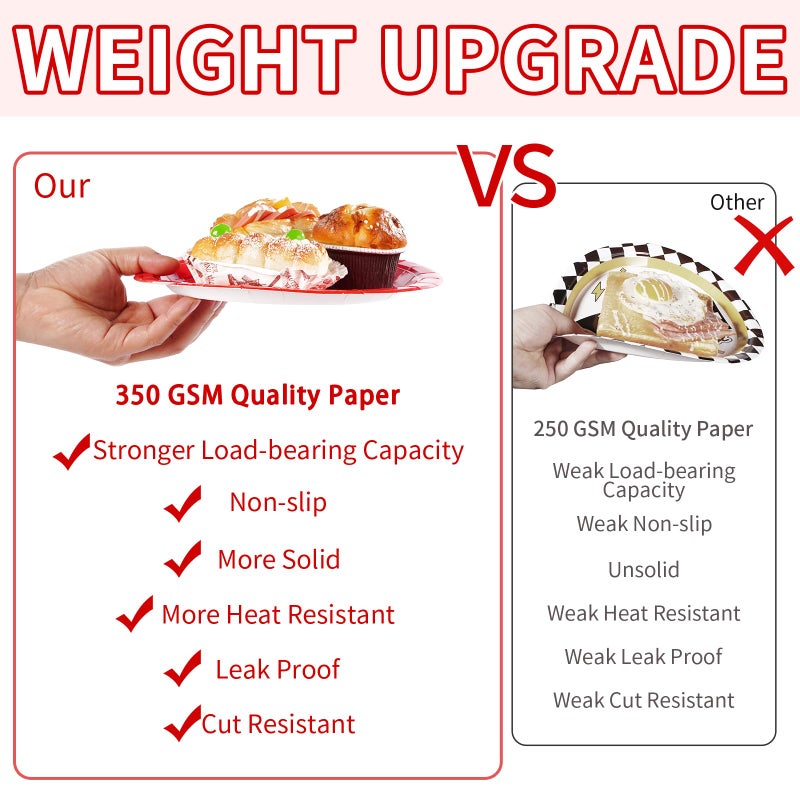 Grencian 96 Pcs Red and Black Party Supplies Black and Red Paper Plates and Napkins Disposable Valentine's Day Tableware Set for Valentines Day Red Black Wedding Birthday Party Decorations Serves 24 - Image 5