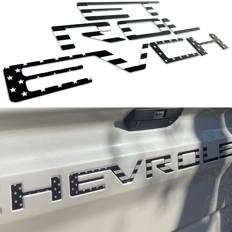 AUTO SAFETY Tailgate Insert Letters Compatible with 2019 2020 2021 2022 2023 3D Emblems with Strong 3m Adhesive Black American Flag xflhgq3 - Image 2