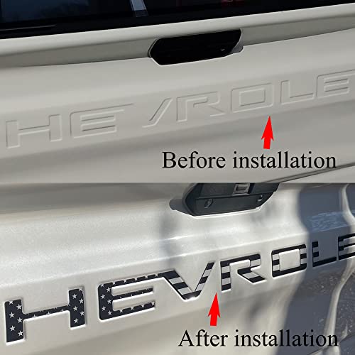 AUTO SAFETY Tailgate Insert Letters Compatible with 2019 2020 2021 2022 2023 3D Emblems with Strong 3m Adhesive Black American Flag xflhgq3 - Image 3