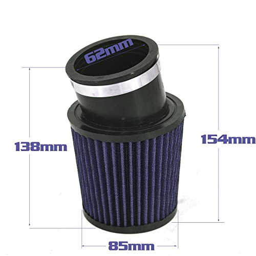 PPR PIT PRO RACING 62mm Air Filter, Air Filter Fits for 212cc 6.5 HP GX160 GX200 Mini Bike Trailmaster mid XRX Go Kart Cart Parts (Blue) - Image 2